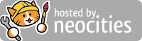 The Neocities mascot with the text 'Hosted by Neocities'.